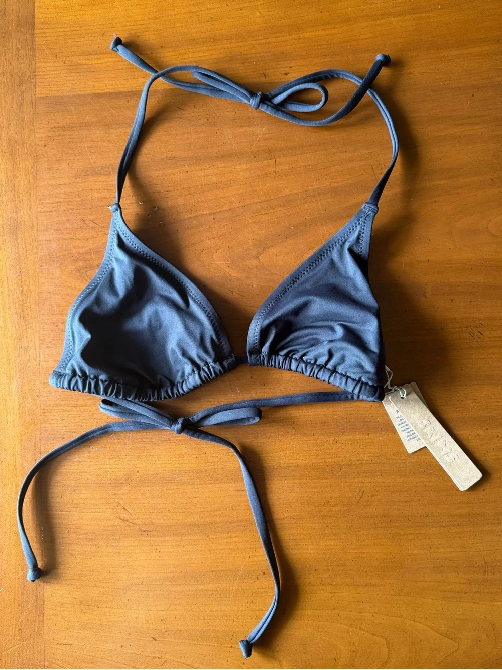 SKIMS triangle & side tie bikini, NWT, Onyx